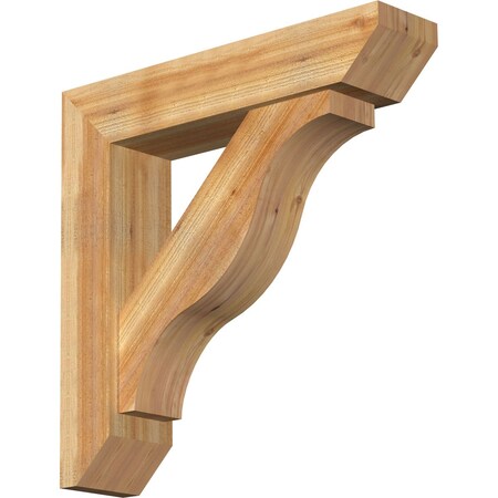 Funston Slat Rough Sawn Bracket W/ Offset Brace, Western Red Cedar, 8W X 36D X 36H